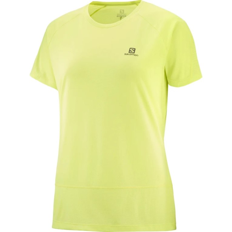 Lemon Salomon Cross Run Short Sleeve Women's T-Shirts | PH 78459W